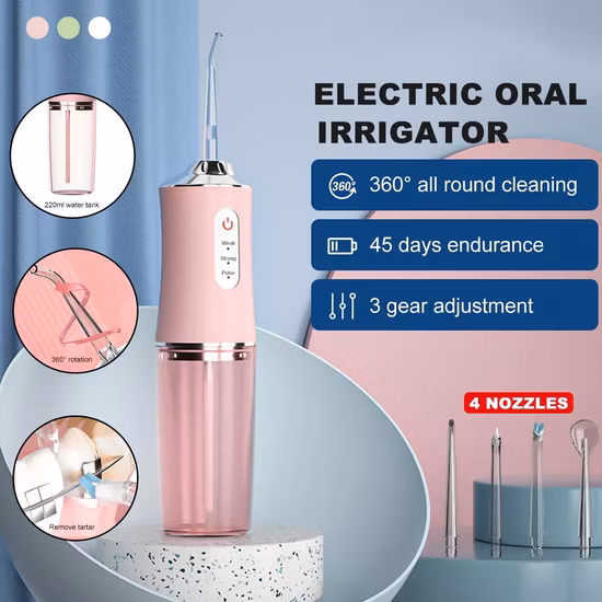 10% Offwireless Water Pik Flosser para dentes, Iteknic Dental Oral Water Irrigator Pik portátil com tanque de água de 230 ml, 4 pontas de jato limpador de dentes para aparelho, 4 modos